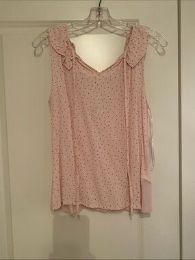 NAF NAF Pink Polka Dot Ruffle-Strap Camisole